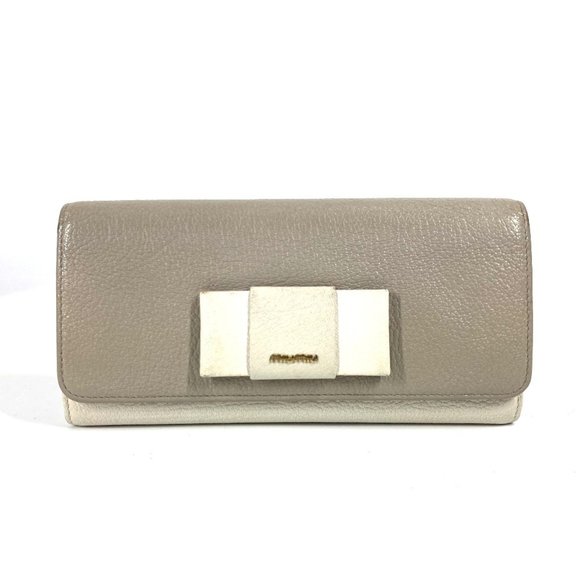 Miu Miu miu 5MH109 Pass case with business card holder and Madras long wallet...